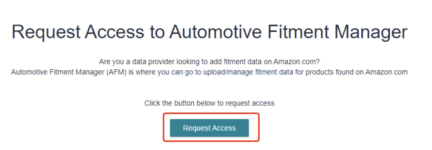 Request Access to Automotive Fitment Manager