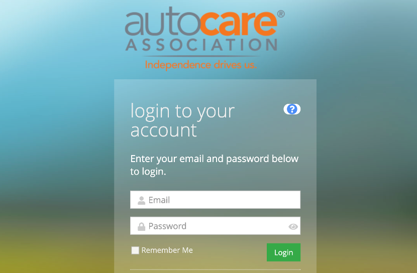 AutocareVIP 登录账号页面示意图